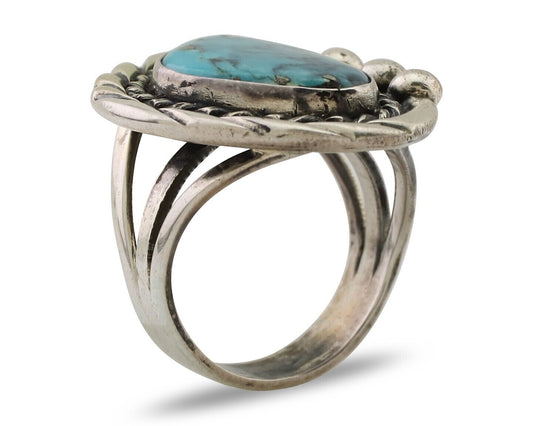 Navajo Handmade Ring 925 Silver Turquoise Native American Artist C.80's