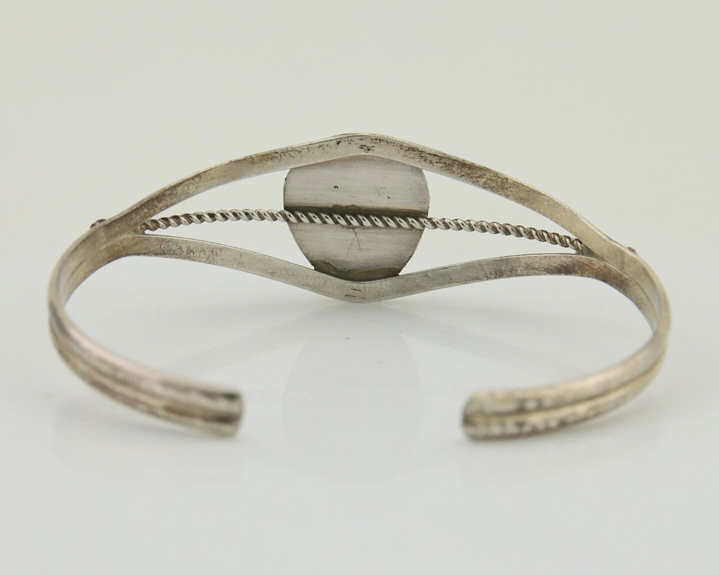 Navajo Paw Bracelet 925 Silver Blue Turquoise Native American Artist C.80's