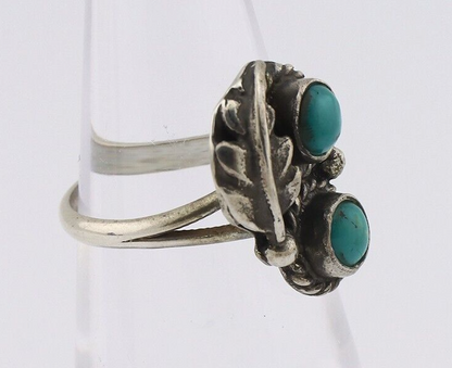 Navajo Ring 925 Silver Natural Blue Turquoise Native American Artist C.80's