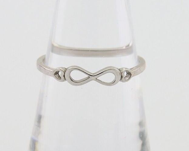 Infinity Heart Promise Ring 925 Solid Silver Size 7.0