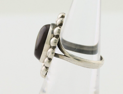 Navajo Handmade Ring 925 Silver Natural Fire Opal Native Artist Size 6.25 C.80's