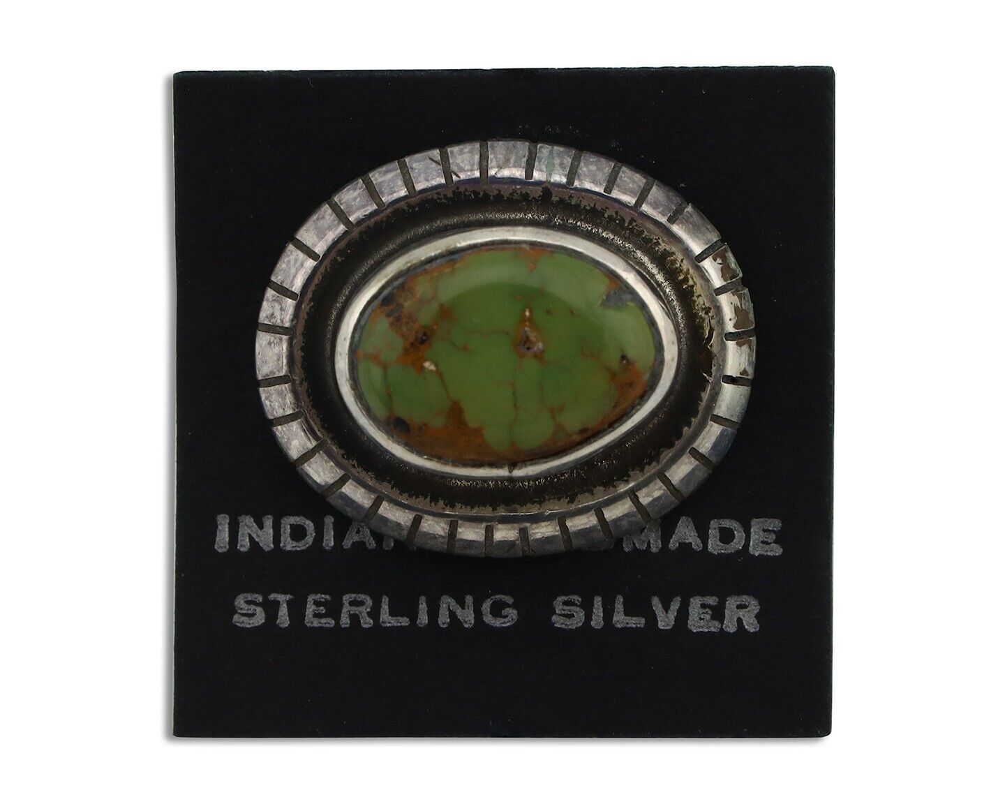 Navajo Tie Tack 925 Silver Natural Mined Turquoise Native American Artist C.80's