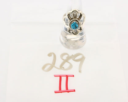 Navajo Concho Ring 925 Sterling Turquoise Native Artist C.80's Size 7.0