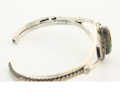 Vintage Navajo Bracelet 925 Silver Turquoise Tranditional Handmade Signed Gecko