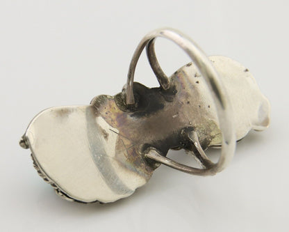 Navajo Ring 925 Silver Natural Blue Turquoise Native American Artist C.80's