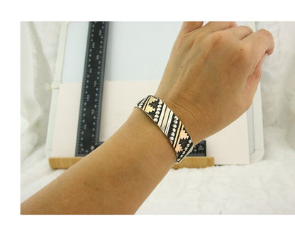 Navajo Bracelet Gold & 925 Silver Handmade 16 mm Wide Signed Thomas Singer C80s