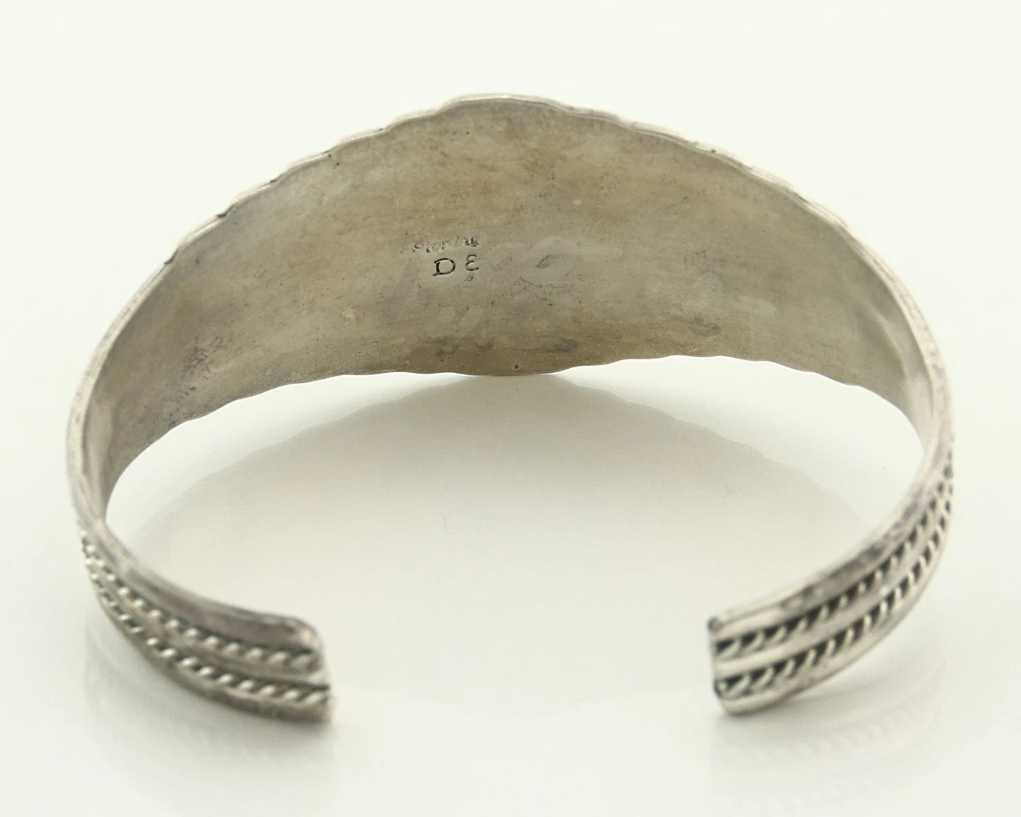 Navajo Cuff Bracelet Sterling Silver Turquoise Vintage Signed Daniel Etsitty