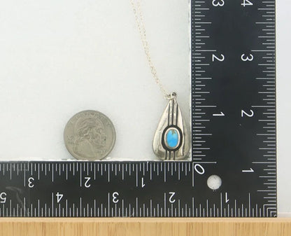 Navajo Necklace Sterling Silver Natural Blue Turquoise Vintage Handmade