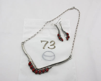 Navajo Squash Necklace Earring Set Sterling Silver Signed Lester Jackson C.80's