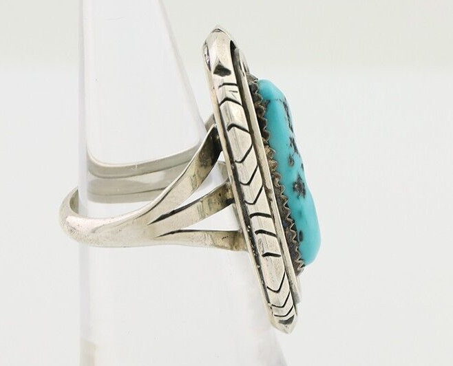 Navajo Ring 925 Silver Turquoise Native American Artist C.80's