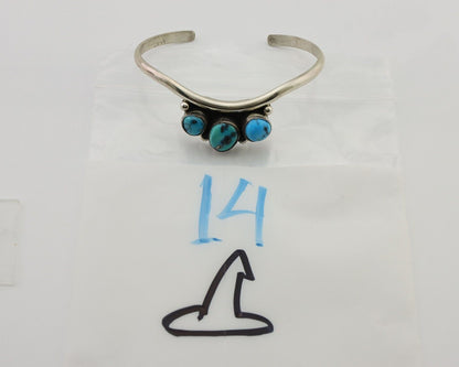 Navajo Bracelet 925 Silver Morenci Turquoise Artist Signed Frank Sandoval C.80's