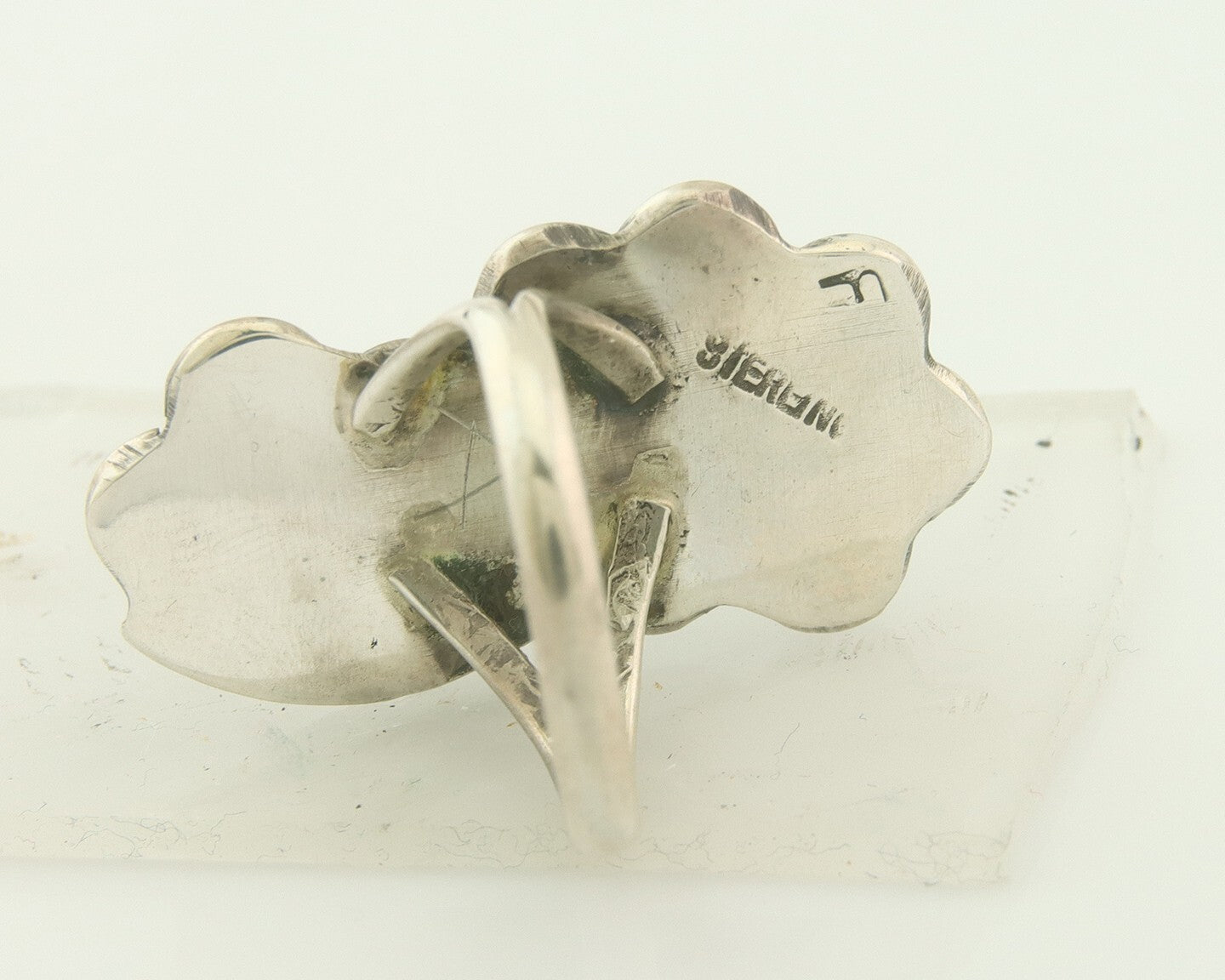 Vintage Navajo Ring 925 Sterling Natural Gemstones Signed Justin Morris Sz 6.75