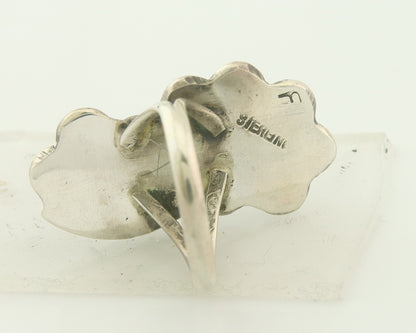 Vintage Navajo Ring 925 Sterling Natural Gemstones Signed Justin Morris Sz 6.75