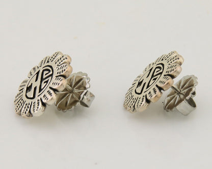 Navajo Tiwa Sun Earrings 925 Silver Native American Artist C.80's