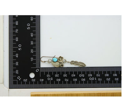 Navajo Earrings 925 Silver Natural Turquoise Native Artist C.80's