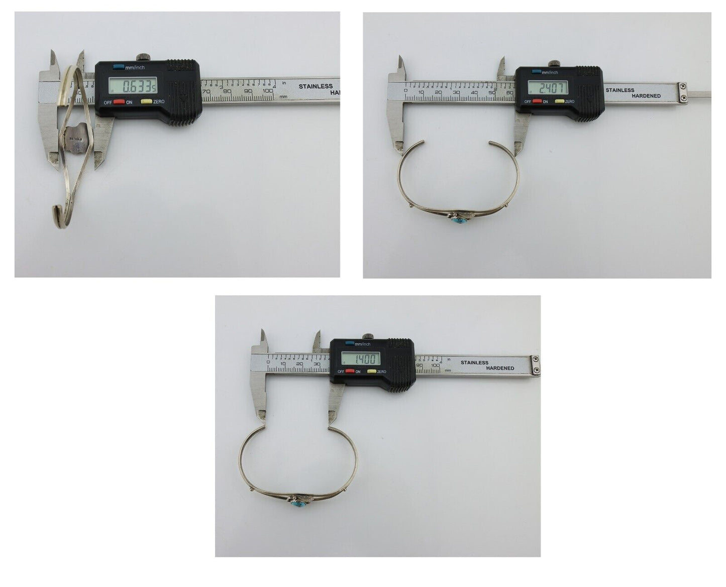 Navajo Bracelet 925 Silver Sleeping Beauty Turquoise Native American Artist C80s