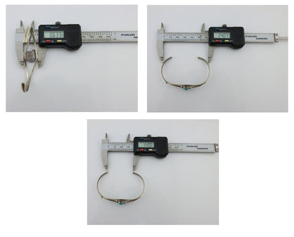 Navajo Bracelet 925 Silver Sleeping Beauty Turquoise Native American Artist C80s