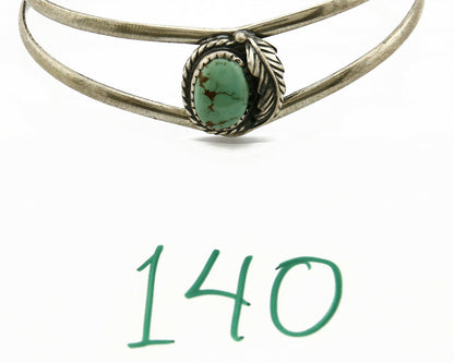 Navajo Handmade .925 Silver Natural Mined Bisbee Turquoise Cuff