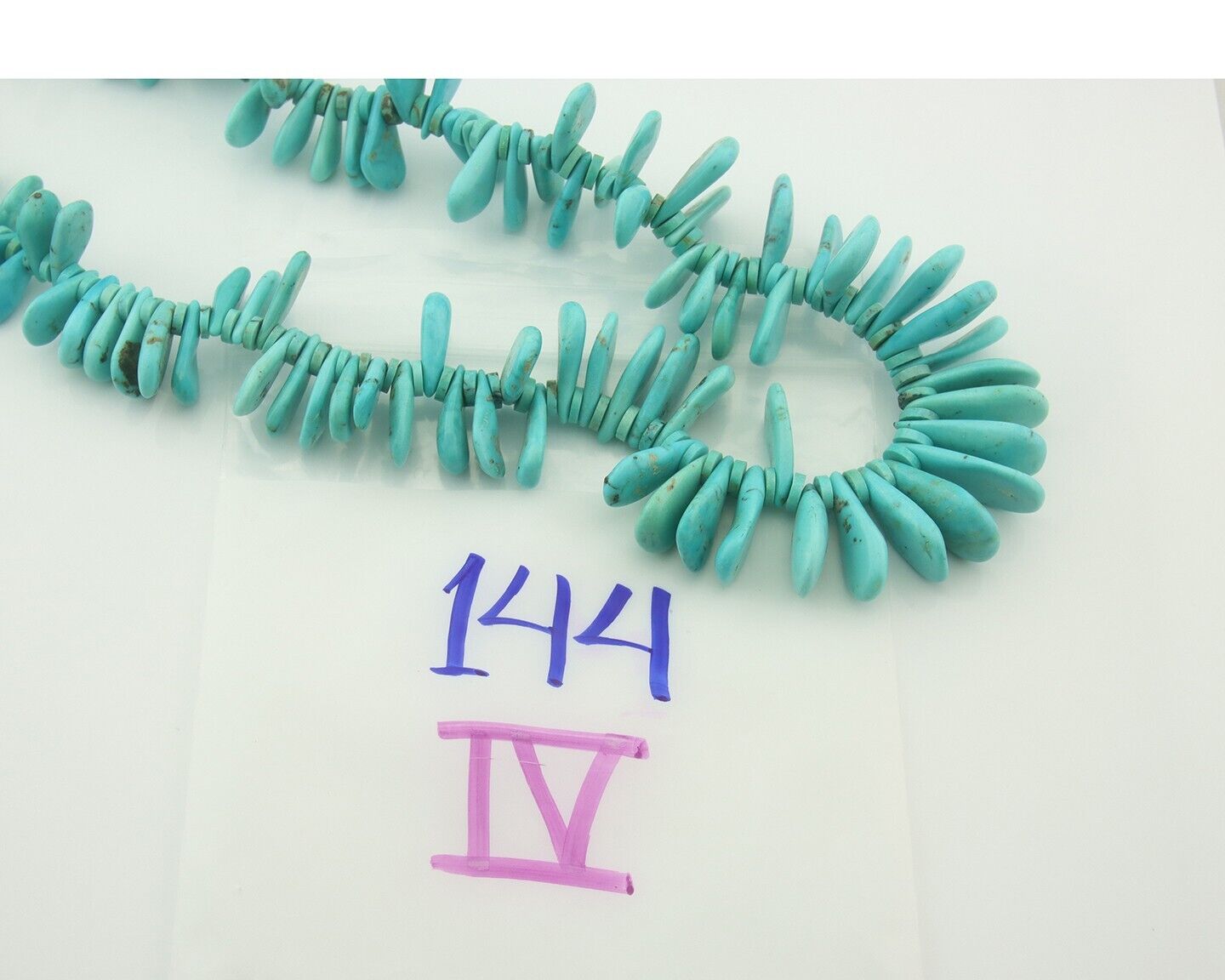 Vintage Bead Necklace 925 Silver Natural Blue Turquoise Handmade Santo Domingo