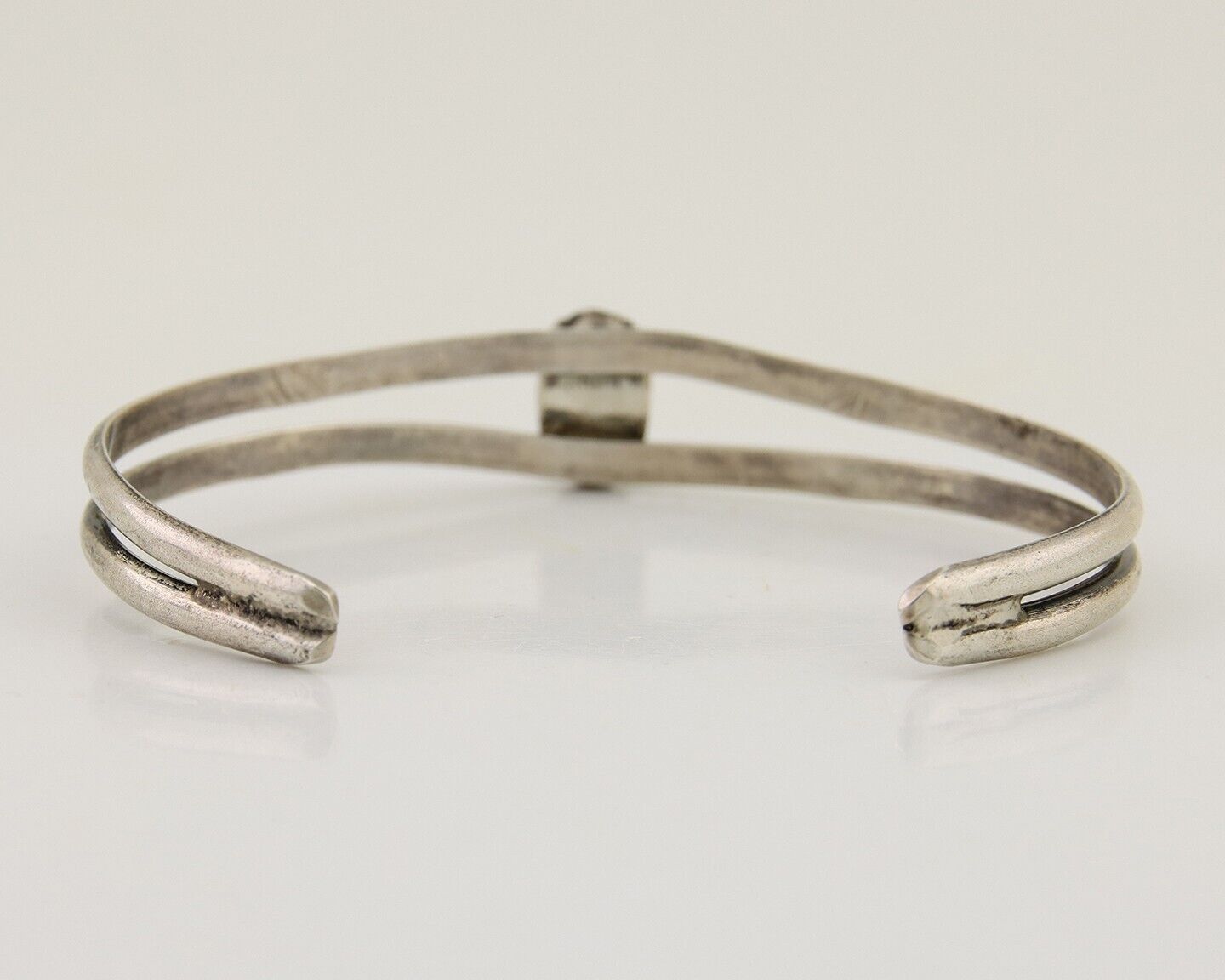 Navajo Hand Stamped Cuff Bracelet Turquoise 925 Silver Native American Artist