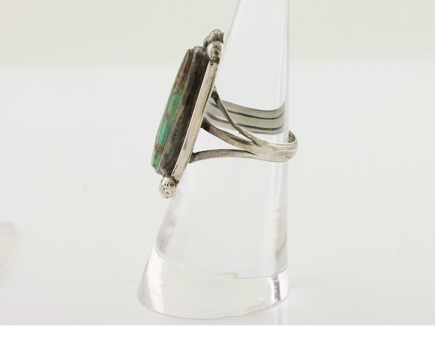 Navajo Turquoise Ring 925 Silver Native Artist Signed Sunrise Size 6.0 C.80's