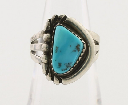 Navajo Ring 925 Silver Sleeping Beauty Turquoise Native American Artist C.80's