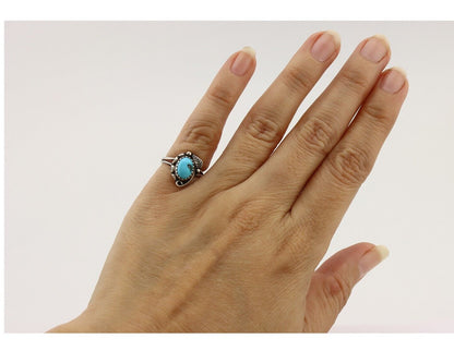 Navajo Ring 925 Silver Turquoise Artist Signed SkyStone Creations C.80's