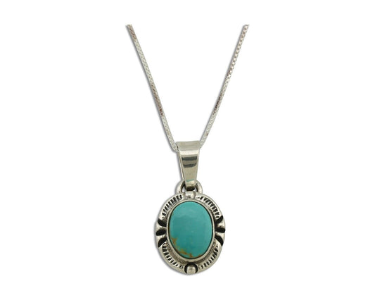 Navajo Necklace 925 Silver Arizona Turquoise Handmade Signed Gecko C.90's