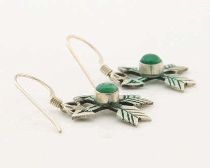 Navajo Arrow Earrings Sterling Silver Turquoise Handmade Vintage Native Artist