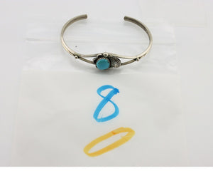 Navajo Handmade Bracelet 925 Silver Natural Blue Turquoise Native American C80s