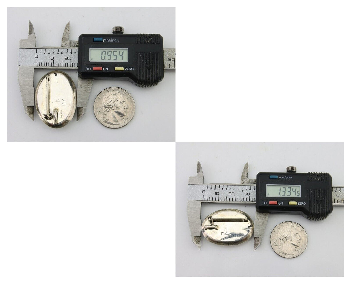 Navajo Pin Pendant 925 Silver Globe Turquoise Artist Signed Doug Zachary C.80's