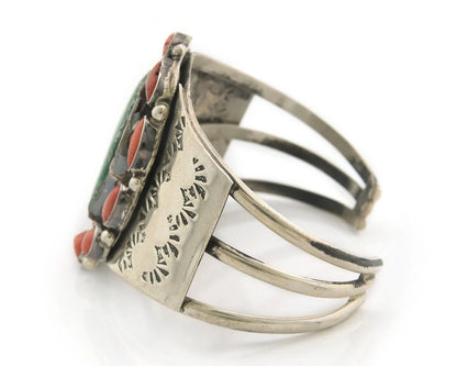 Navajo Cuff Bracelet Sterling Silver Natural Gemstone Vintage Handmade