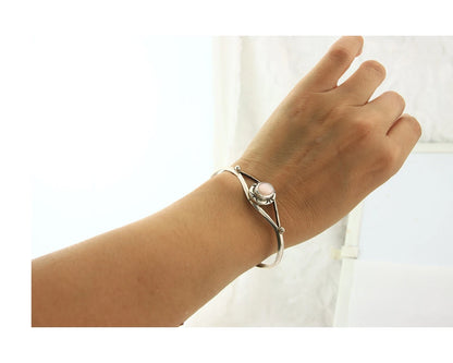 Navajo Cuff Bracelet Sterling Silver Authentic Pink Muscle Native Artist