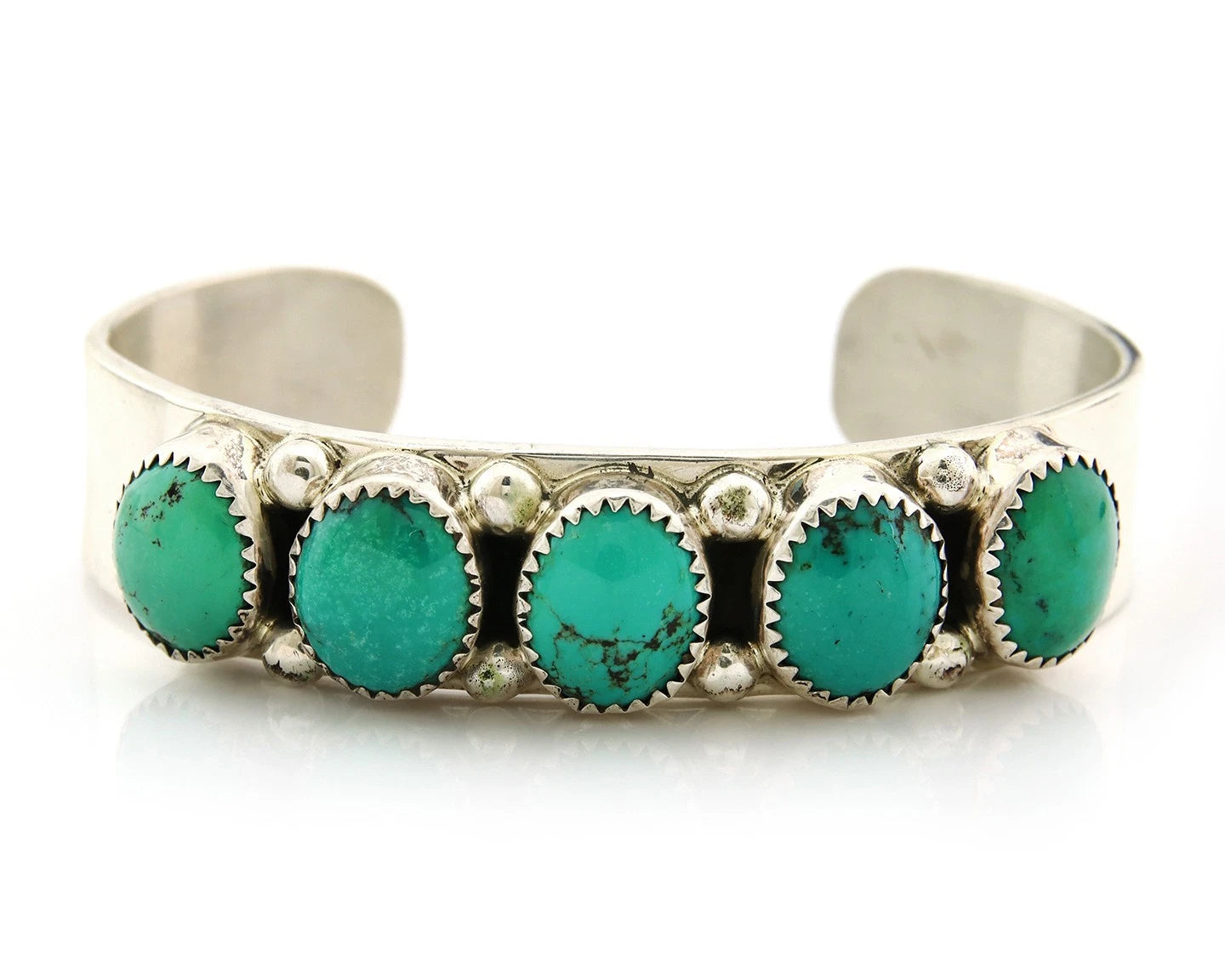 Navajo Cuff Bracelet Sterling Silver Turquoise Vintage Native Art Signed C Jones