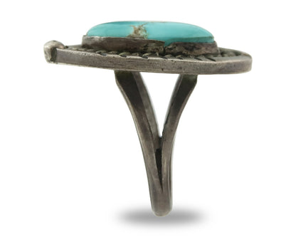 Vintage Navajo Ring 925 Sterling Silver Turquoise Handmade Size 7.0