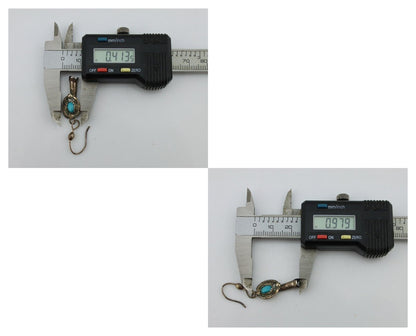 Navajo Earrings 925 Silver Natural Blue Artist Signed Turquoise P HALE C.80's