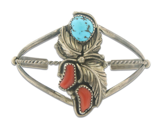 Vintage Navajo Bracelet 925 Silver Handmade Authentic Gemstone Signed C Yazzie