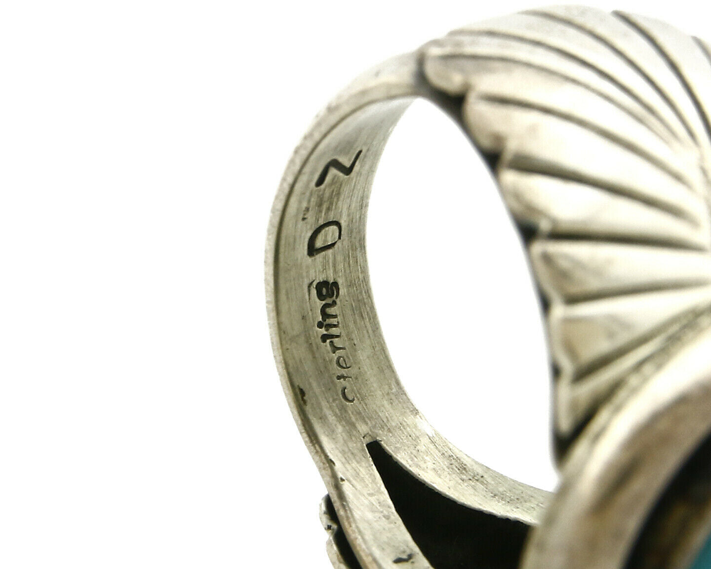 Navajo Ring .925 SOLID Silver China Mountain Turquoise Signed Doug Zachary C.80