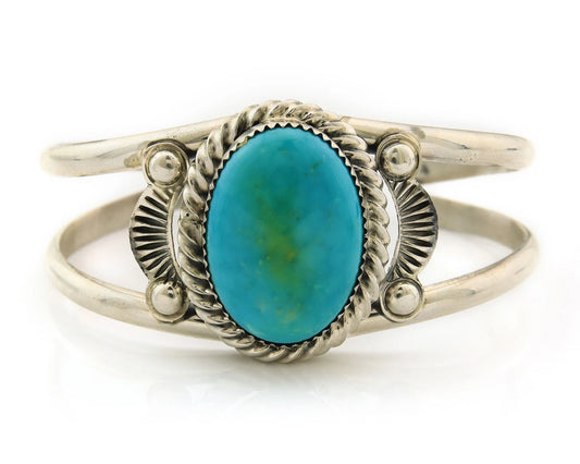 Navajo Cuff Bracelet Sterling Silver Turquoise Vintage Signed Randy Boyd