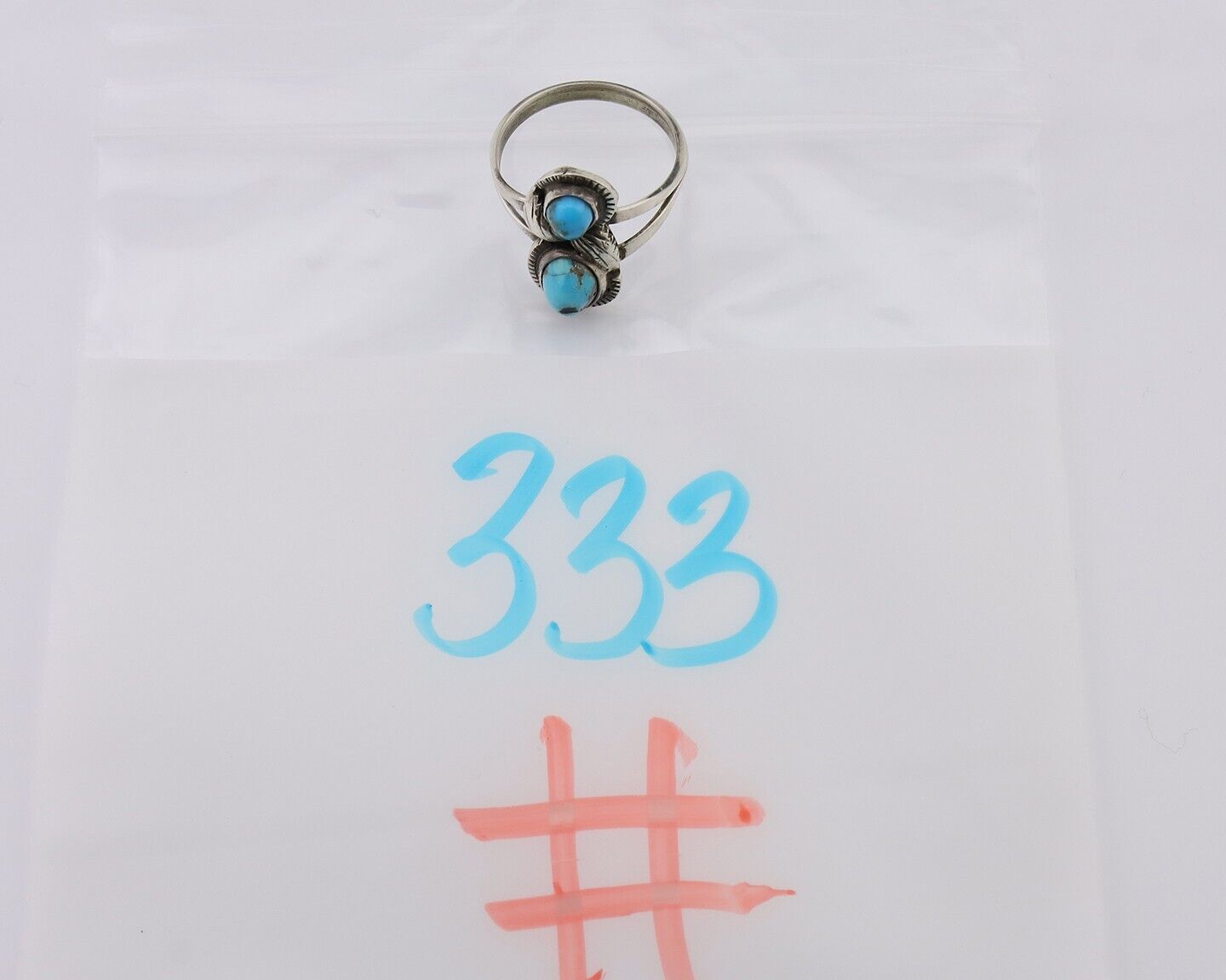 Navajo Ring 925 Silver Natural Turquoise Artist Signed Tom Willeto C.80's