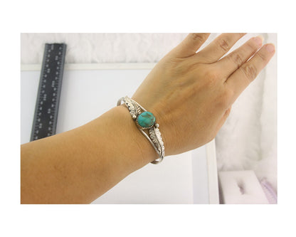 Vintage Navajo Bracelet 925 Silver Turquoise Traditional Handmade Authentic