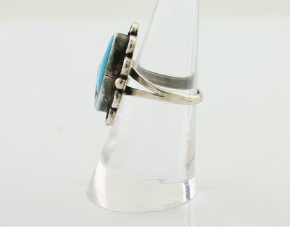 Navajo Turquoise Ring 925 Silver Handmade Native American Artist C.80's