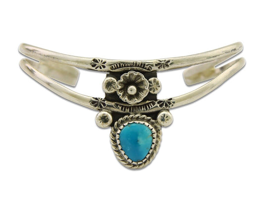 Navajo Cuff Bracelet 925 Silver Turquoise Cuff Native American Artist C.80's
