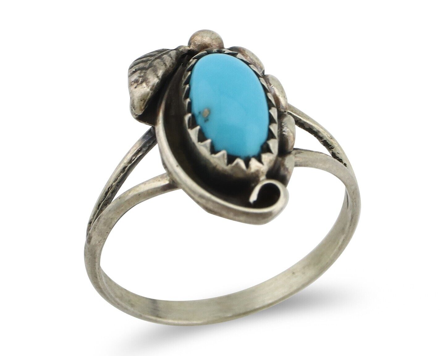 Navajo Ring 925 Silver Sleeping Beauty Turquoise Signed SkyStone Creations C80s