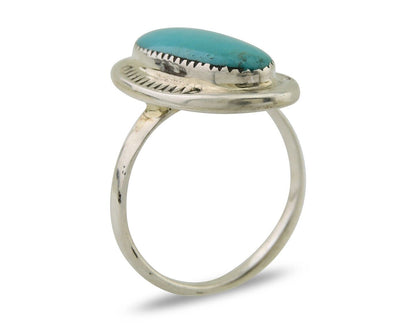 Navajo Ring 925 Silver Blue Turquoise Artist Signed CS C.80's