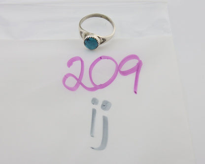 Navajo Ring 925 Silver Natural Blue Turquoise Native American Artist C.80's