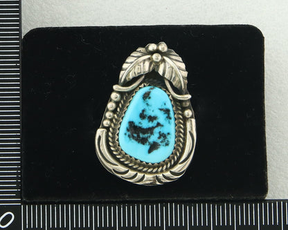 Vintage Navajo Ring Sterling Silver Authentic Turquoise Handmade Size 7.0