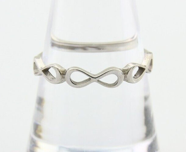 Infinity Heart Promise Ring 925 Solid Silver Size 8.25