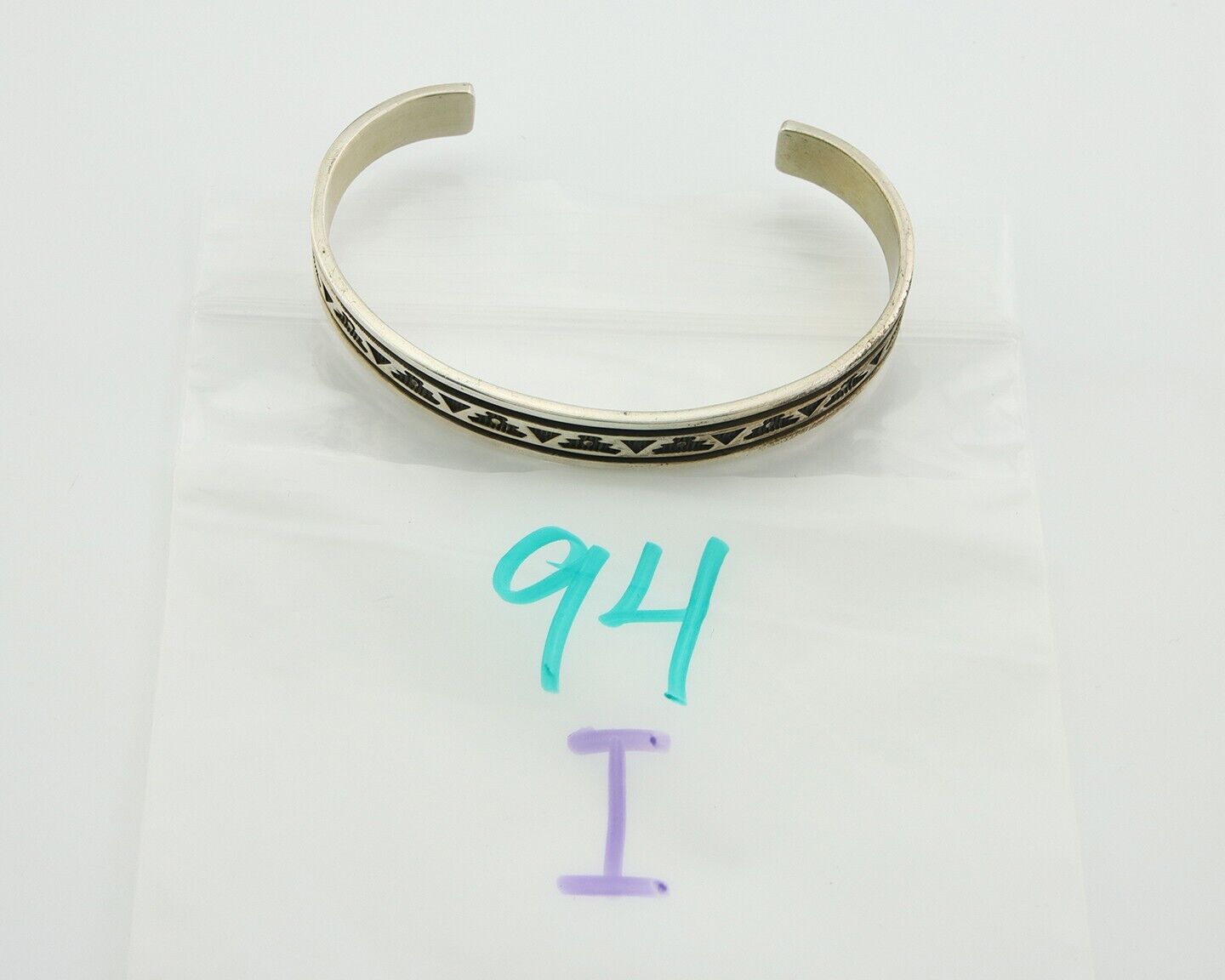 Navajo Bracelet 925 Silver Handmade Cuff Artist Signed Troy Laner C.80's