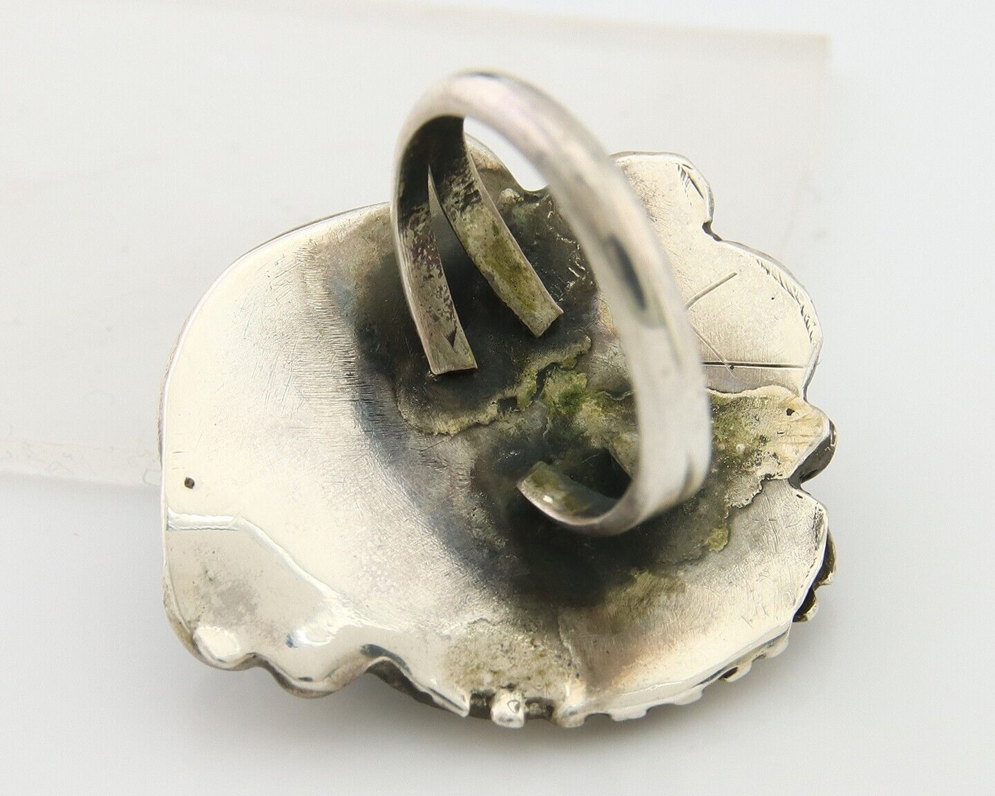 Navajo Ring 925 Sterling Blue Turquoise Native American Artist C.80's